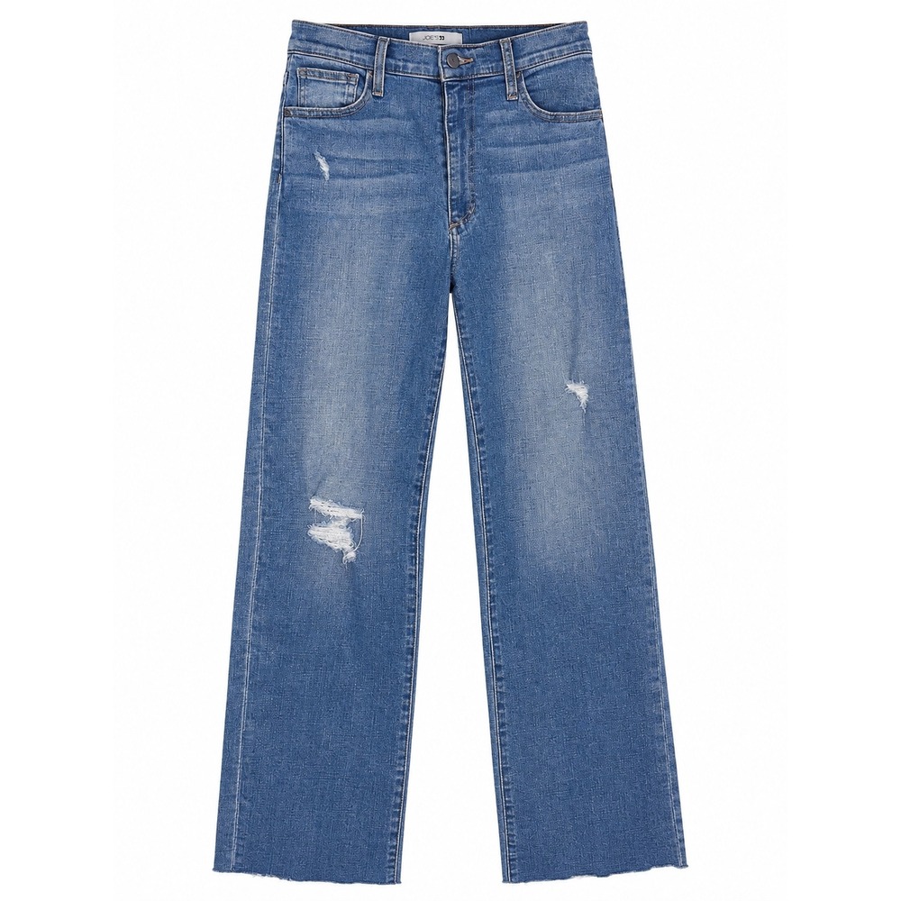 Joe's Jeans Size 26 Belenos Rise Wide Leg Jeans Medium Wash Distressed MSRP $208